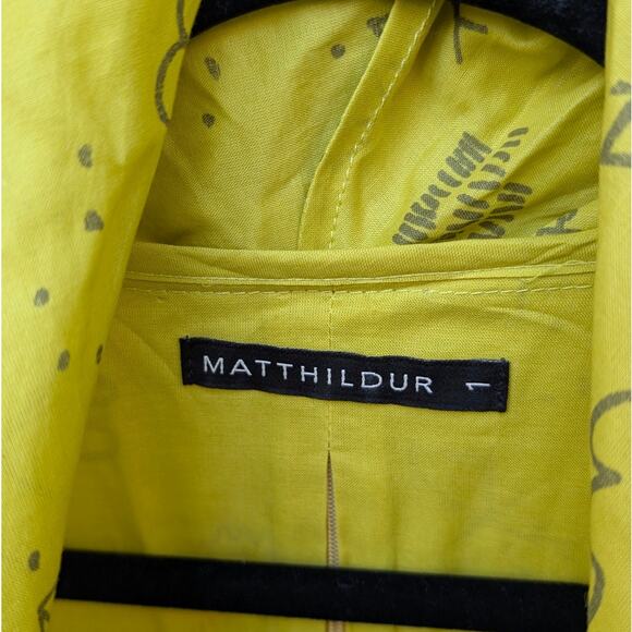 Matthildur Yellow Printed Pima Cotton Blouse Shirt Top, size 1/US4-6 - Picture 3 of 8